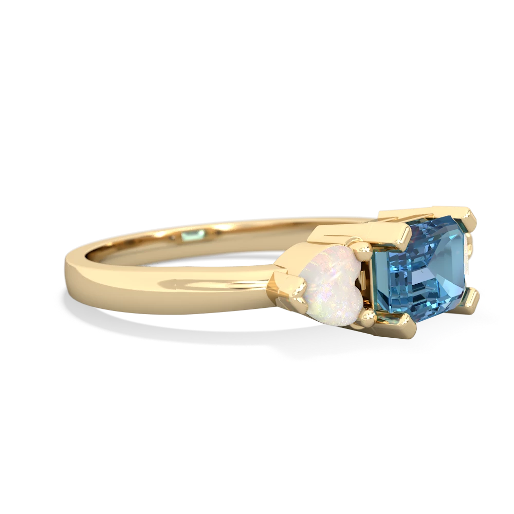 Blue Topaz Three Stone 14K Yellow Gold ring R5235