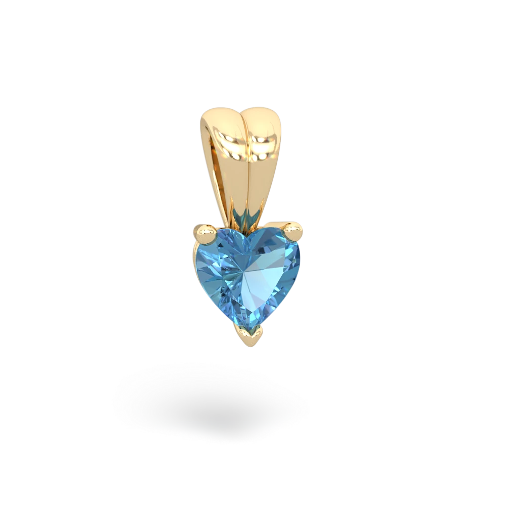 Blue Topaz 5Mm Heart Solitaire 14K Yellow Gold pendant P1861