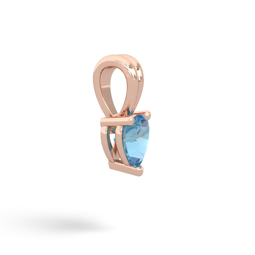 Blue Topaz 5Mm Heart Solitaire 14K Rose Gold pendant P1861