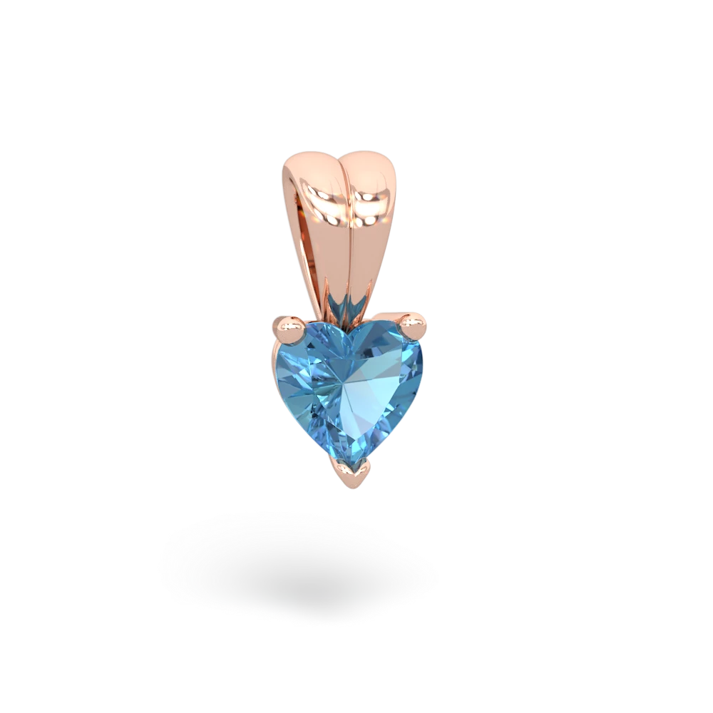 Blue Topaz 5Mm Heart Solitaire 14K Rose Gold pendant P1861