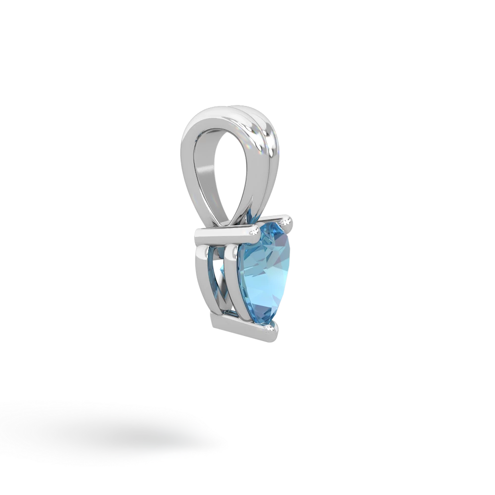 Blue Topaz 5Mm Heart Solitaire 14K White Gold pendant P1861