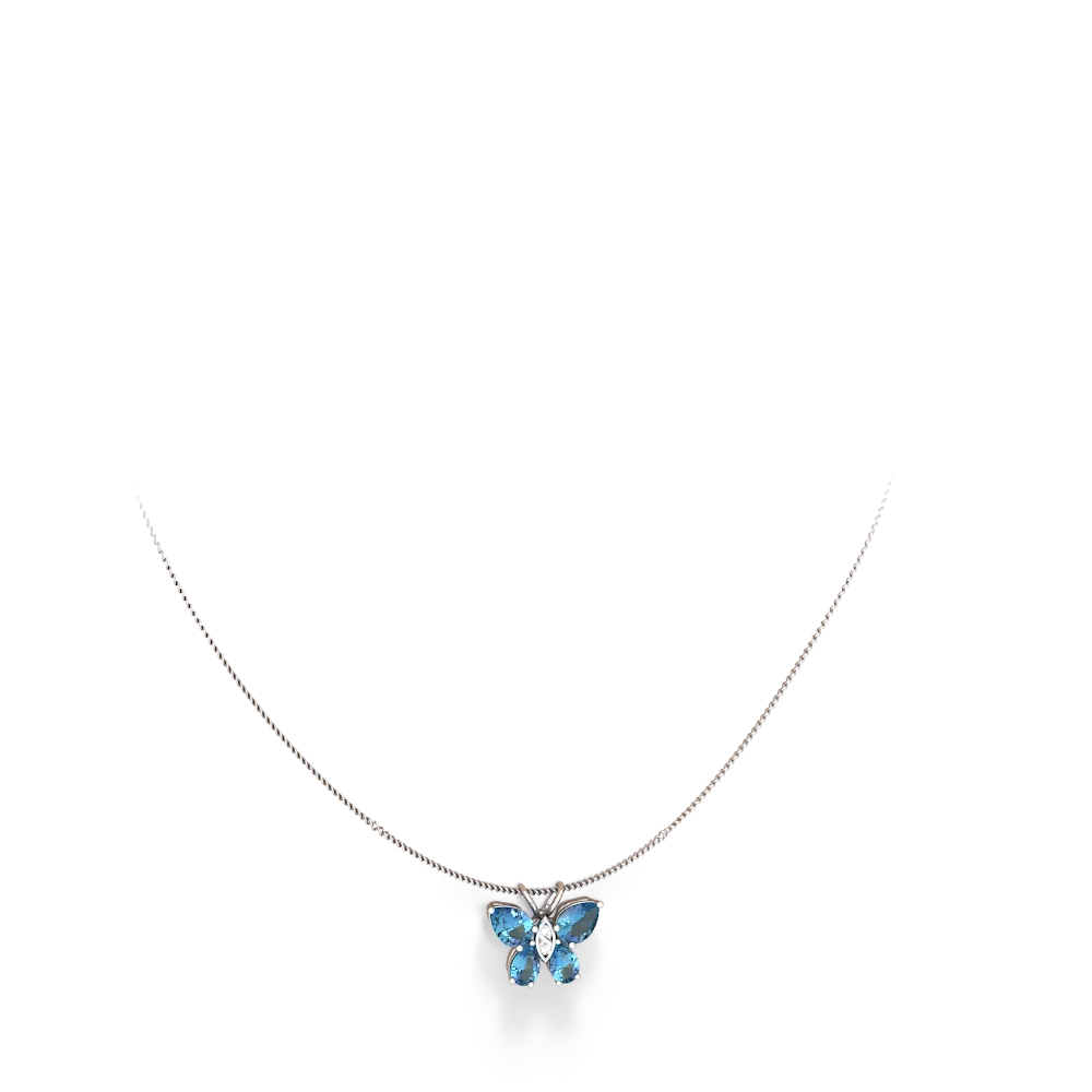 Blue Topaz, Peridot and Lab-Created White Sapphire Butterfly Pendant in  Sterling Silver with 14K Gold Plate | Peoples Jewellers