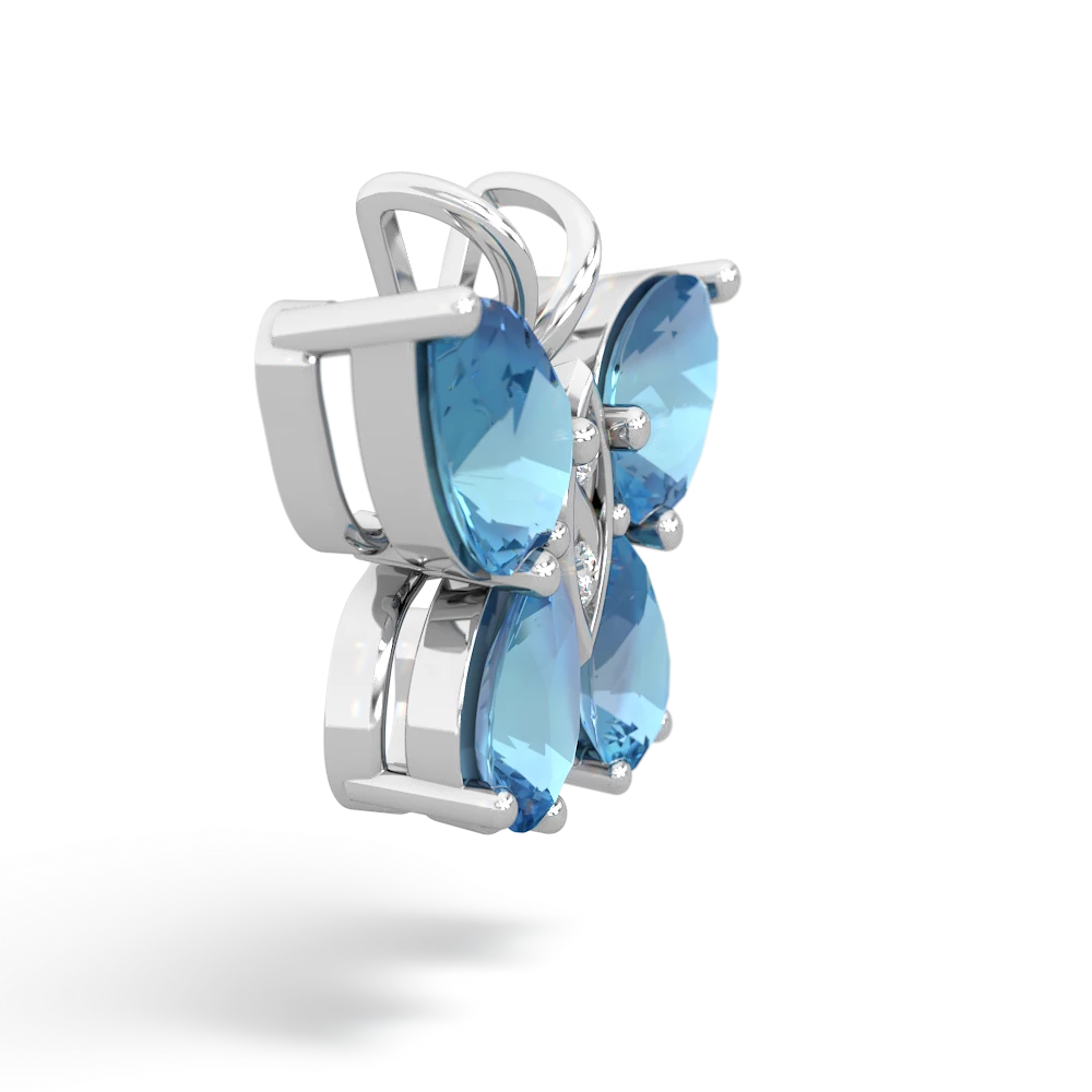 Blue Topaz Butterfly 14K White Gold pendant P2215