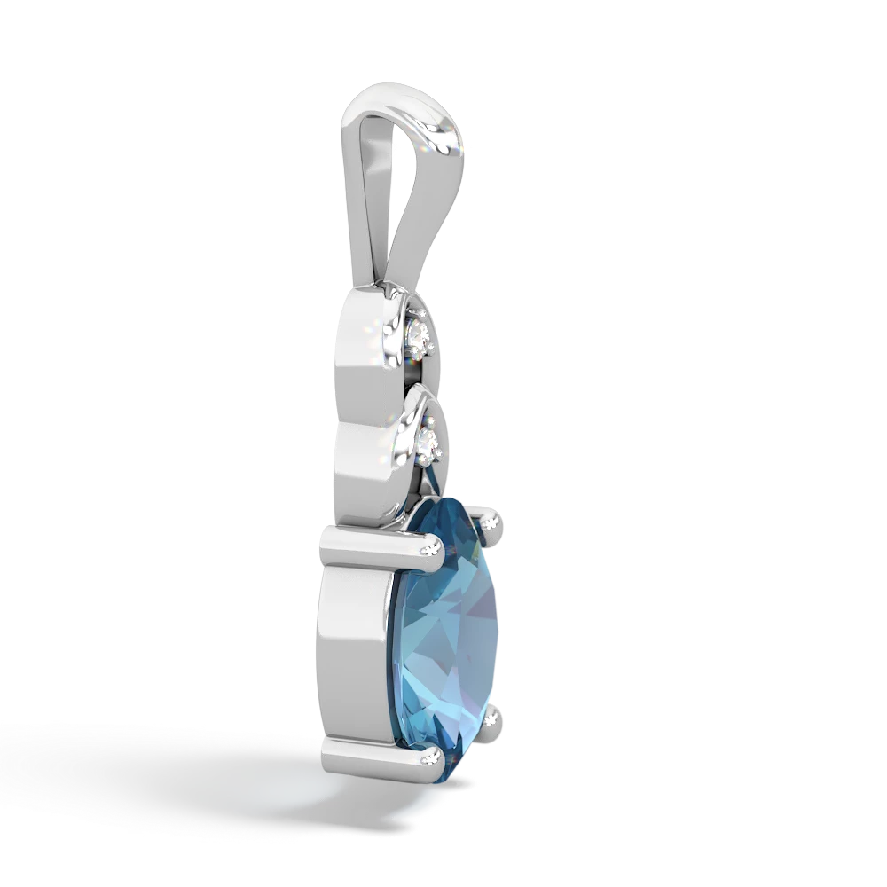 Blue Topaz Links 14K White Gold pendant P4032