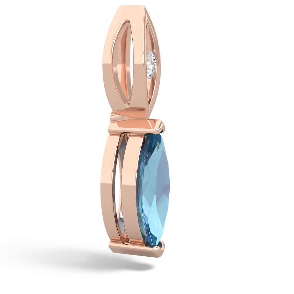 Blue Topaz Marquise Drop 14K Rose Gold pendant P5333