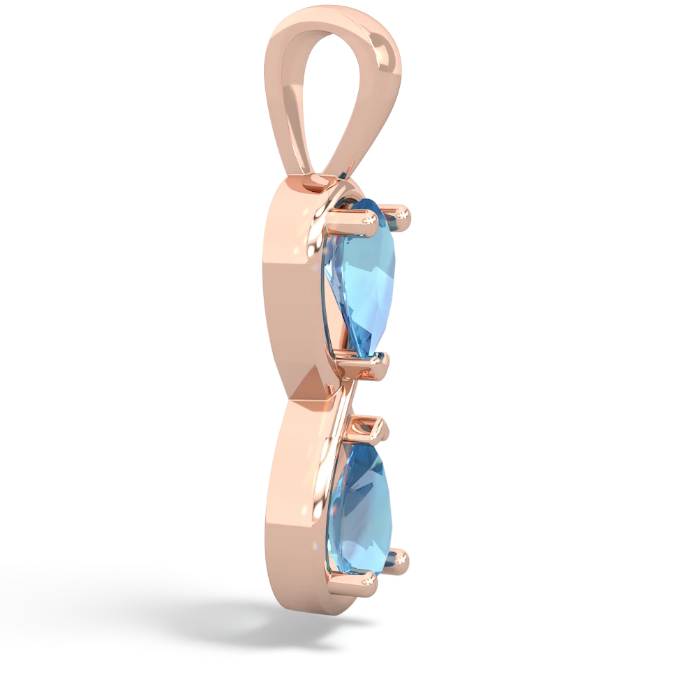 Blue Topaz Infinity 14K Rose Gold pendant P5050