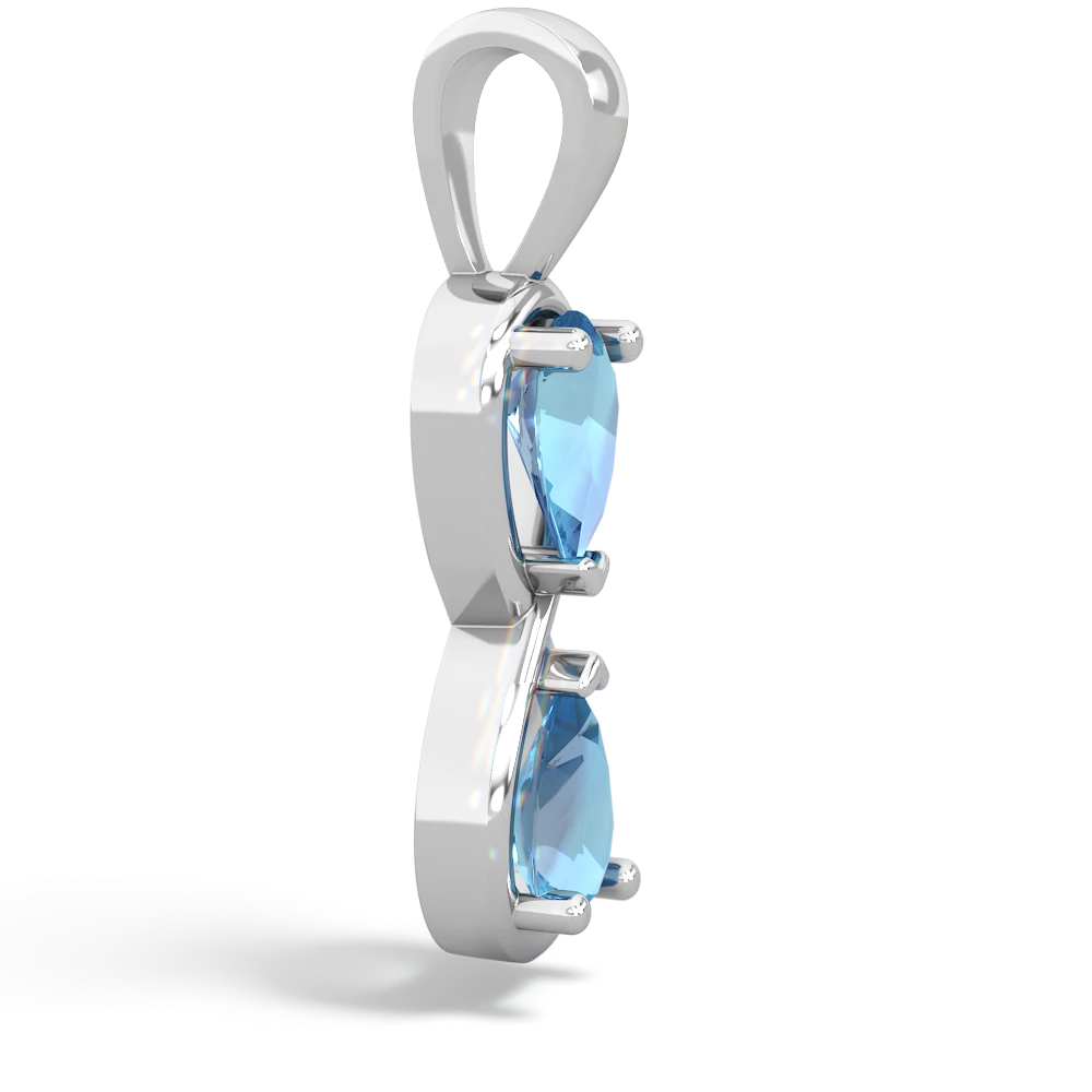 Blue Topaz Infinity 14K White Gold pendant P5050