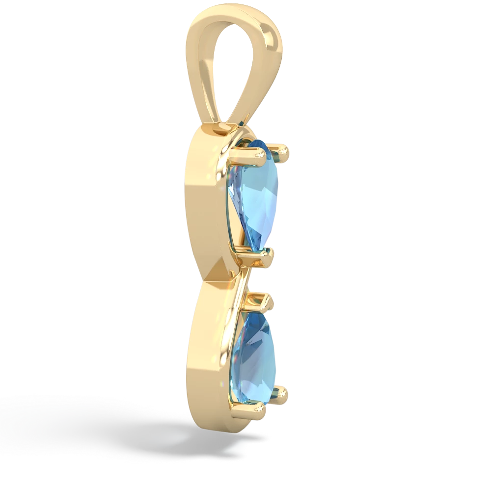 Blue Topaz Infinity 14K Yellow Gold pendant P5050