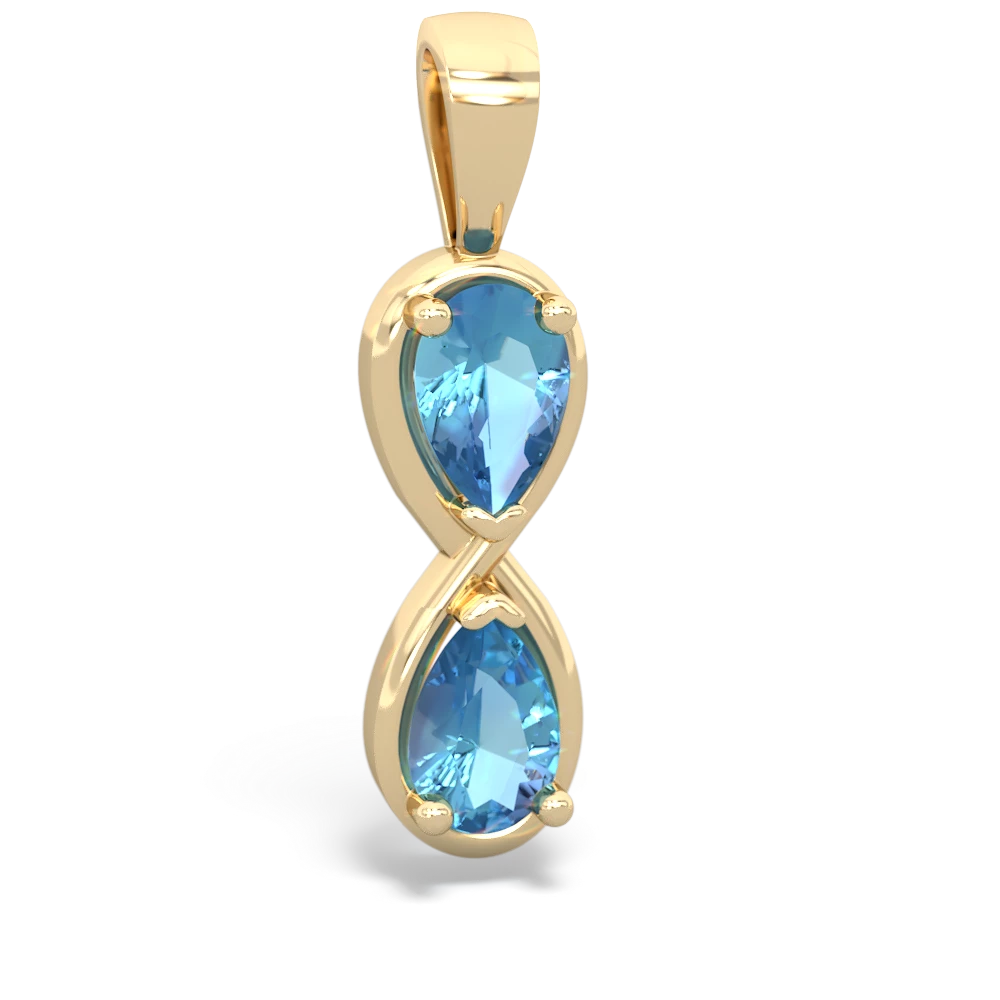 Blue Topaz Infinity 14K Yellow Gold pendant P5050