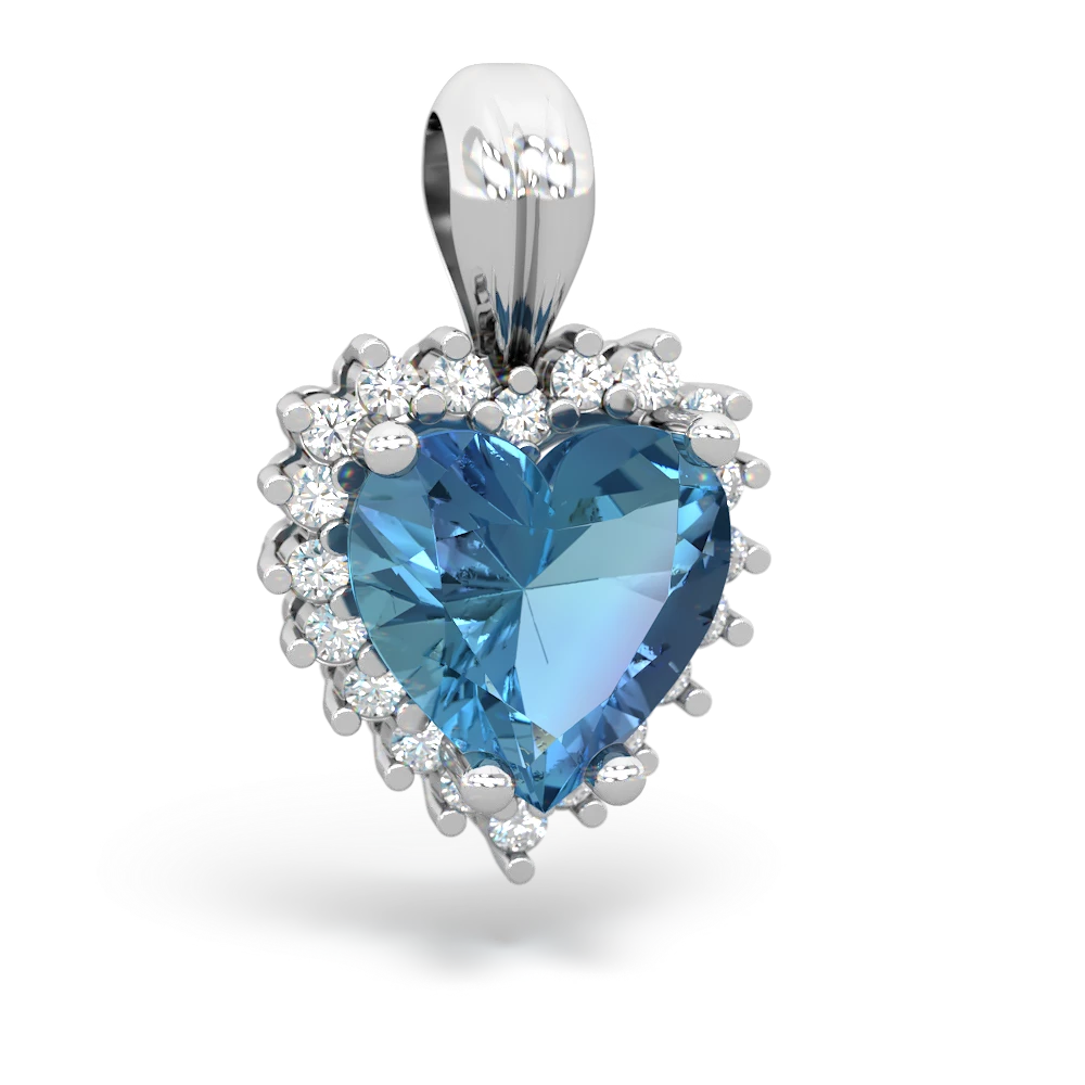 Blue topaz sales heart necklace