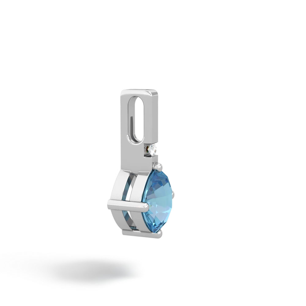 Blue Topaz Simply Elegant 14K White Gold pendant P2489