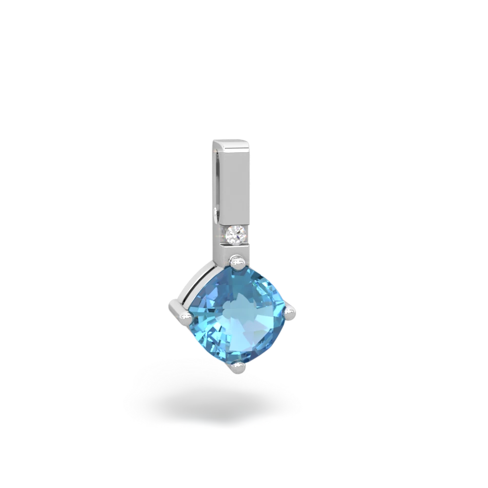 Blue Topaz Simply Elegant 14K White Gold pendant P2489