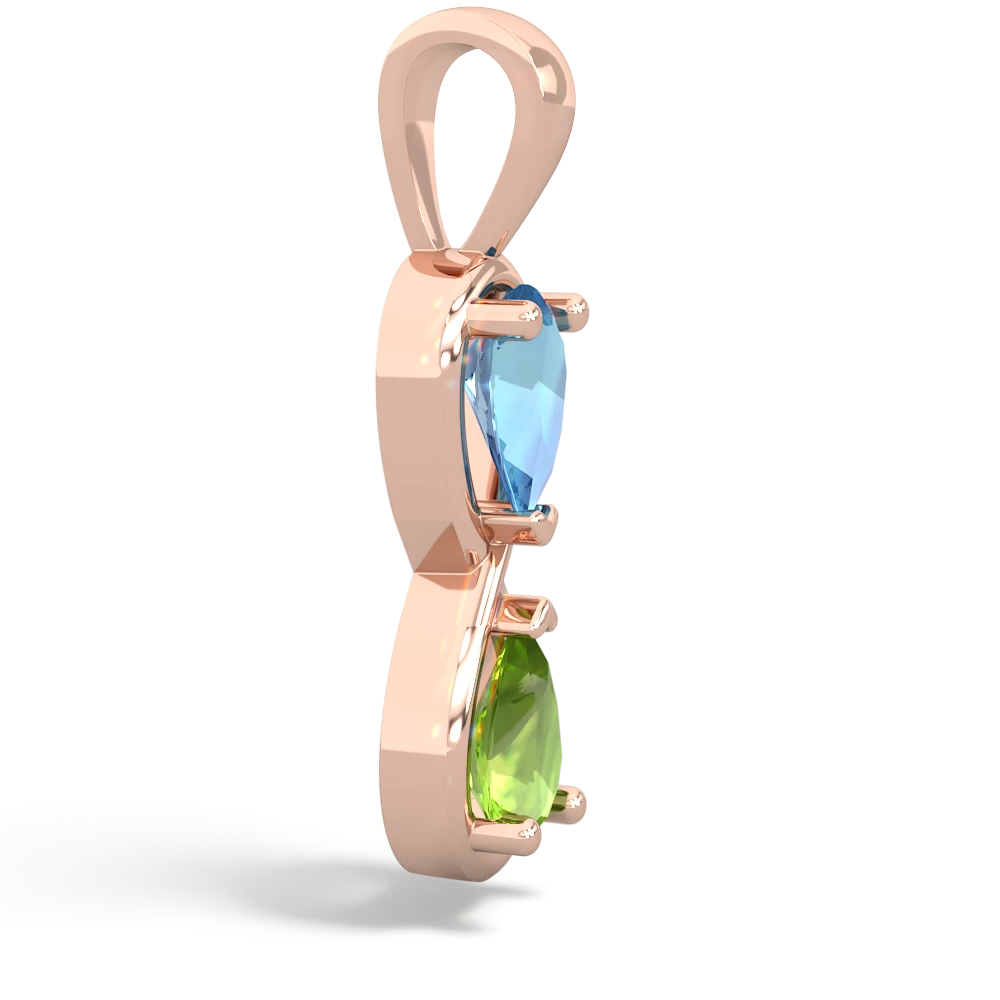 Blue Topaz Infinity 14K Rose Gold pendant P5050