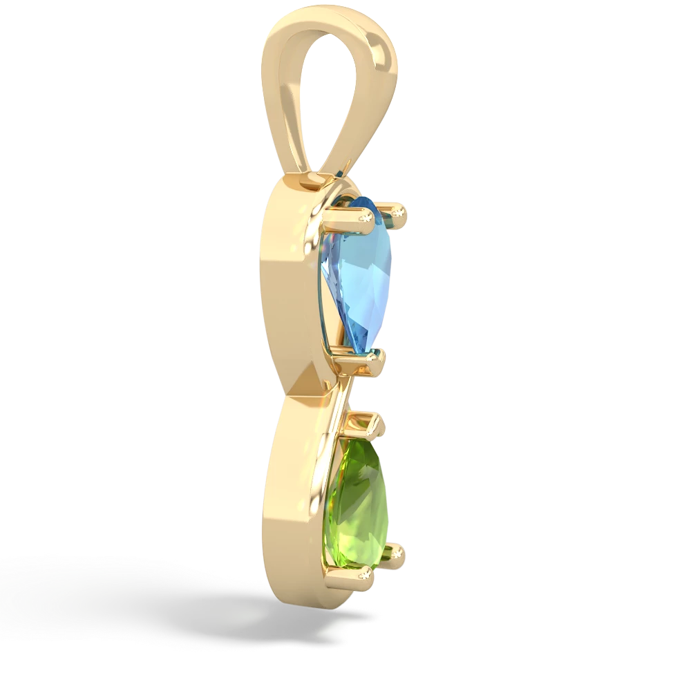 Blue Topaz Infinity 14K Yellow Gold pendant P5050