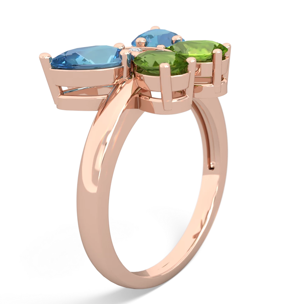 Blue Topaz Butterfly 14K Rose Gold ring R2215