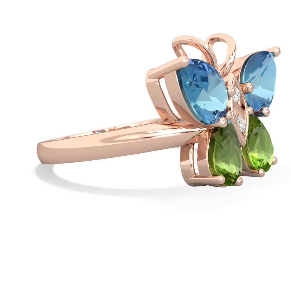 Blue Topaz Butterfly 14K Rose Gold ring R2215