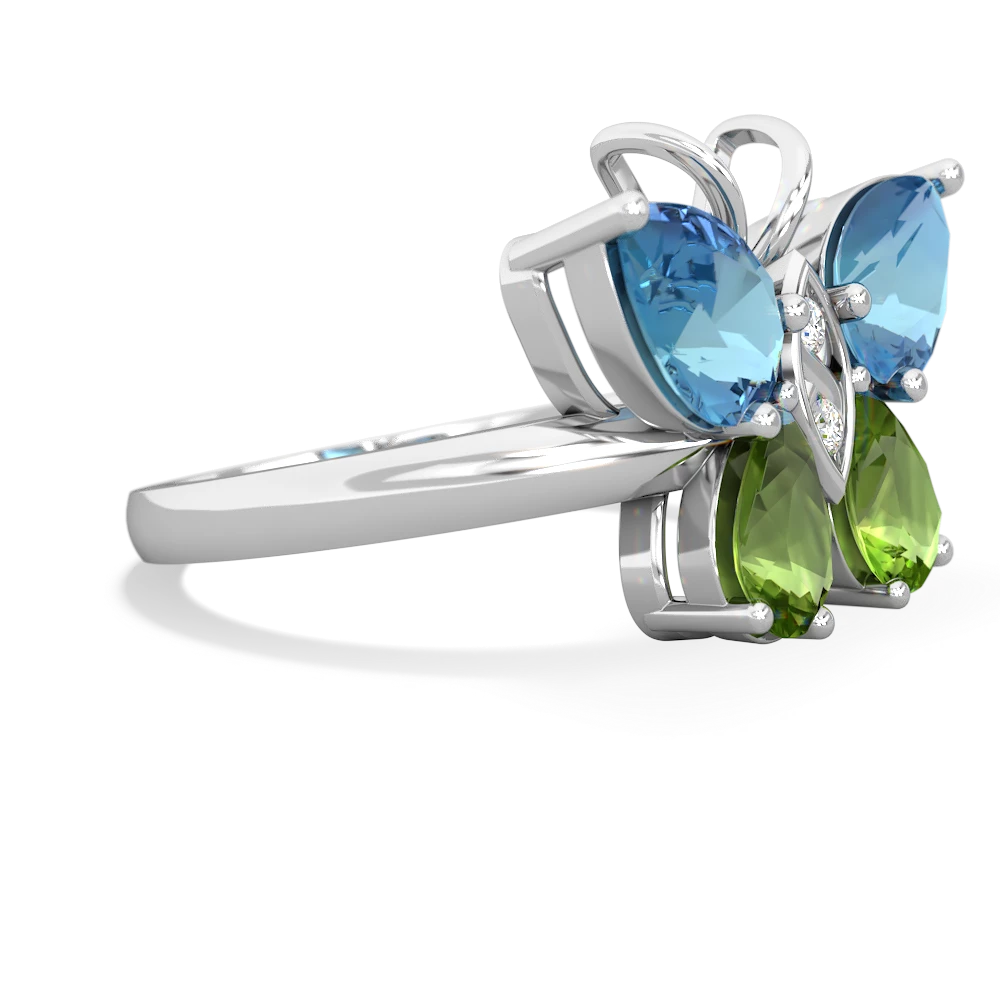 Blue Topaz Butterfly 14K White Gold ring R2215