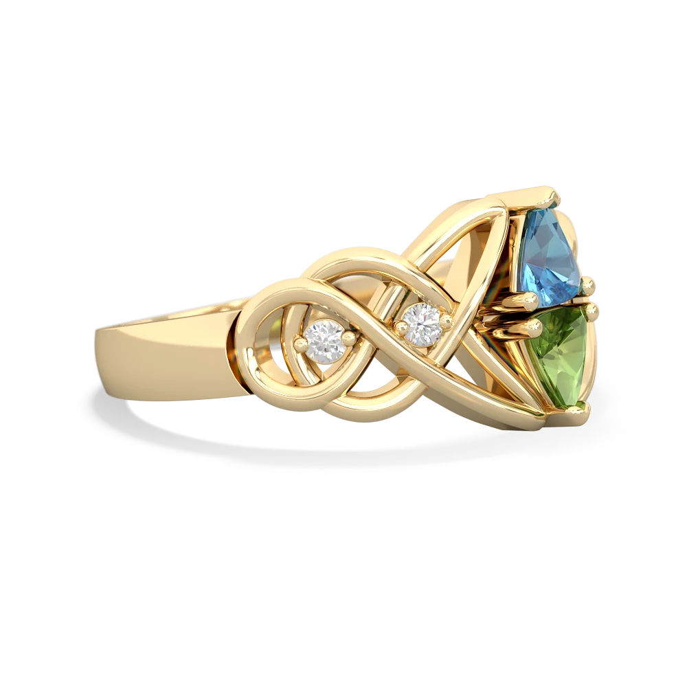 Blue Topaz Keepsake Celtic Knot 14K Yellow Gold ring R5300