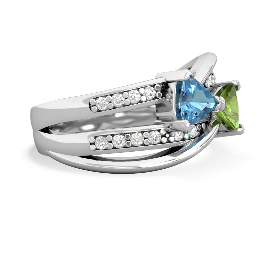 Blue Topaz Bowtie 14K White Gold ring R2360