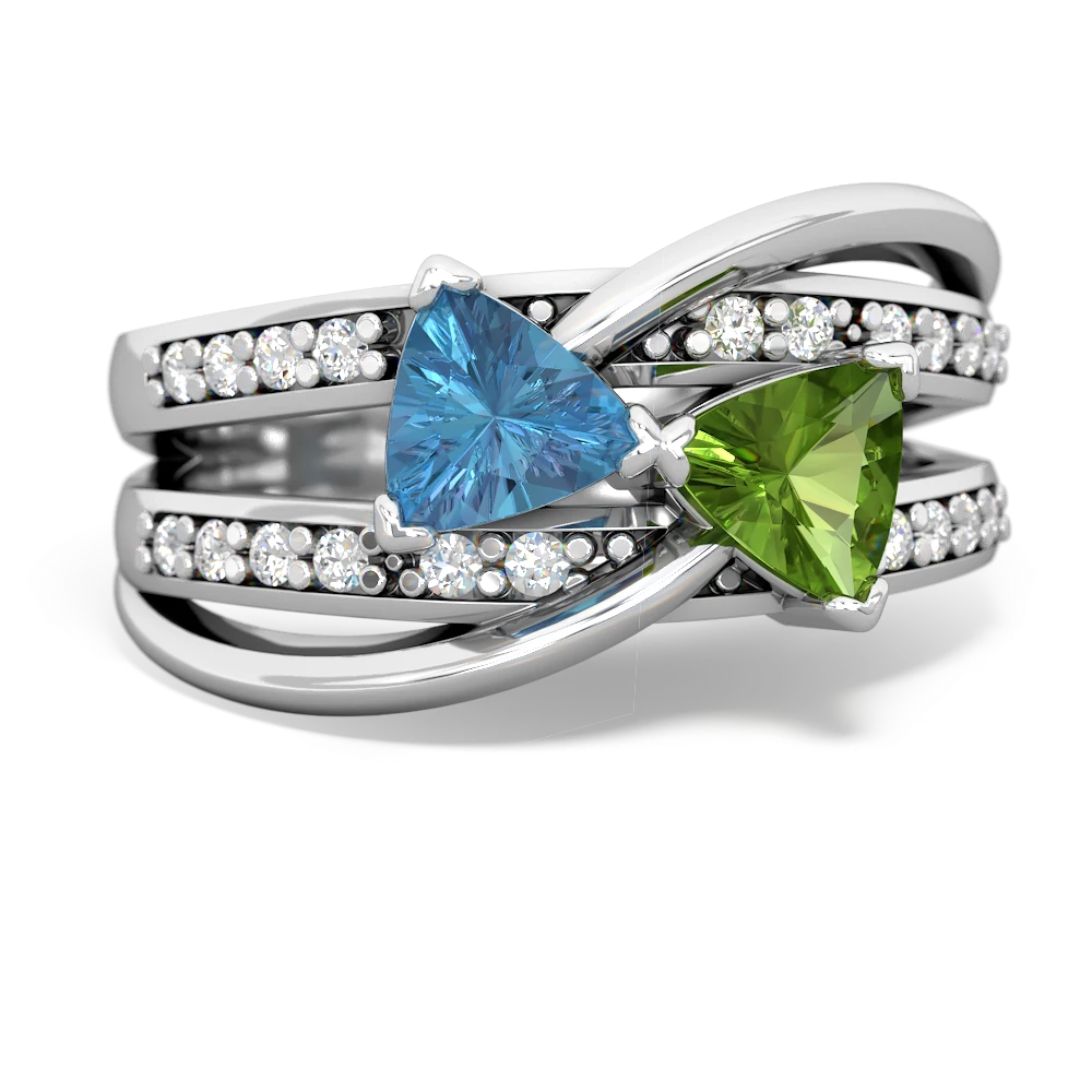 Blue Topaz Bowtie 14K White Gold ring R2360