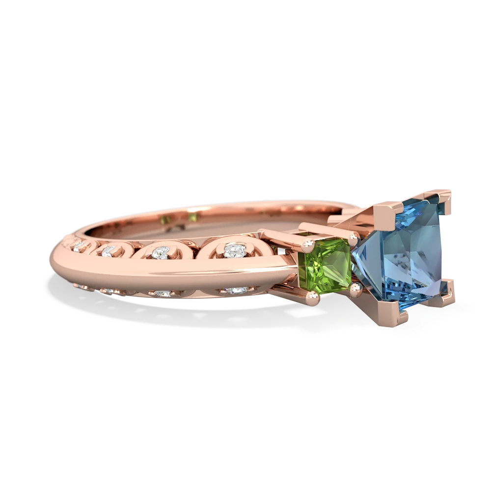 Blue Topaz Eternal Embrace Engagement 14K Rose Gold ring C2001