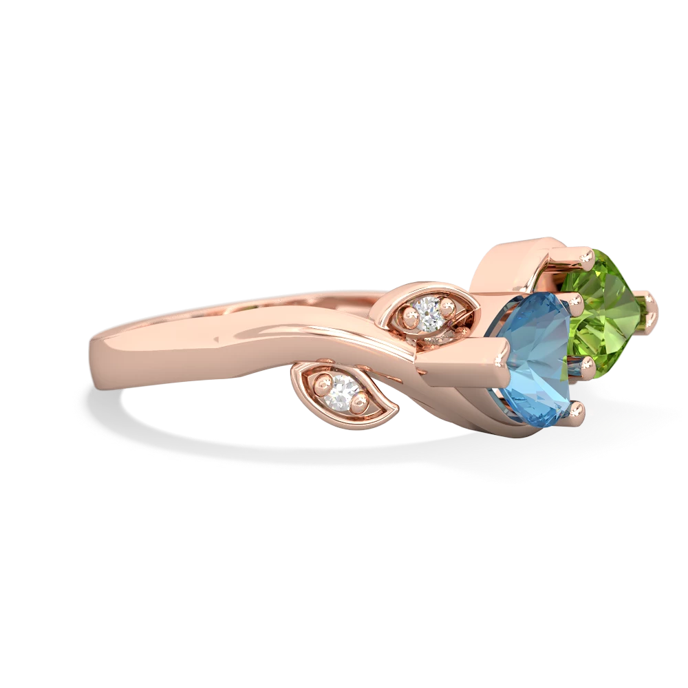 Blue Topaz Floral Elegance 14K Rose Gold ring R5790