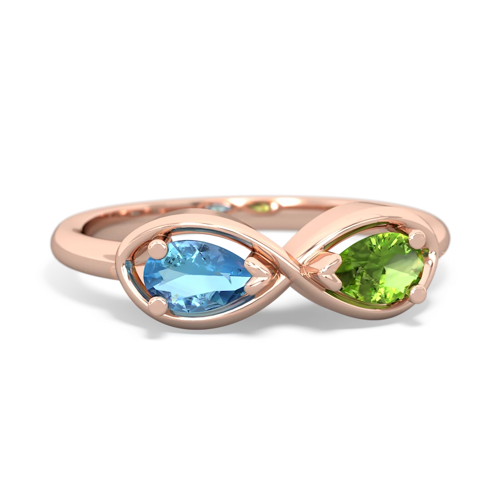 Blue Topaz Infinity 14K Rose Gold ring R5050