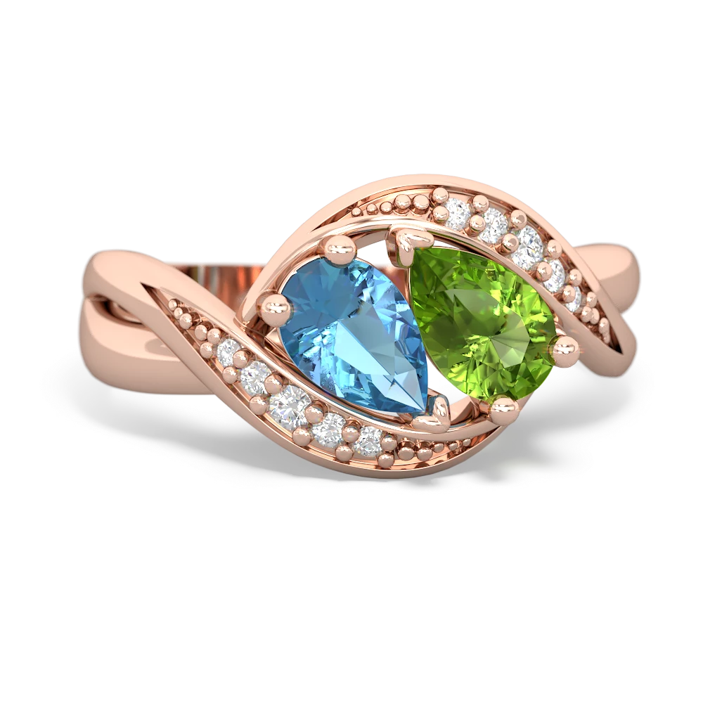 Blue Topaz Summer Winds 14K Rose Gold ring R5342