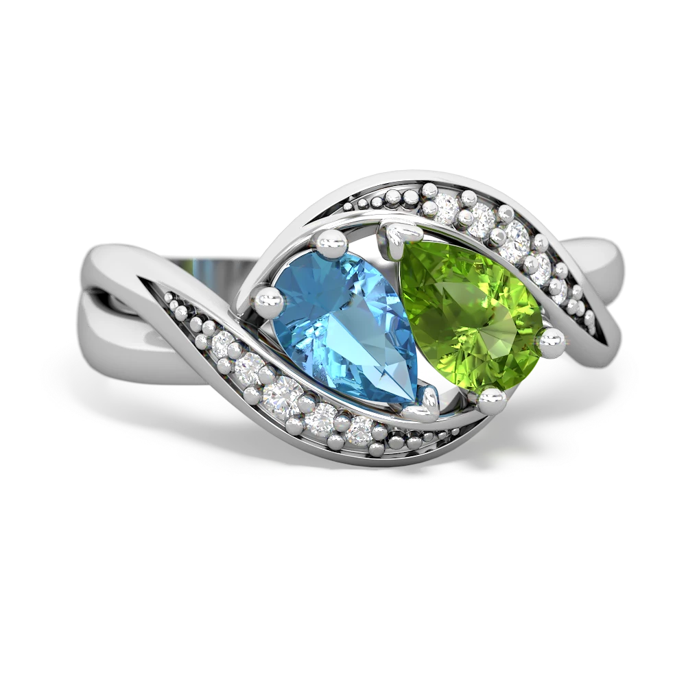 Blue Topaz Summer Winds 14K White Gold ring R5342