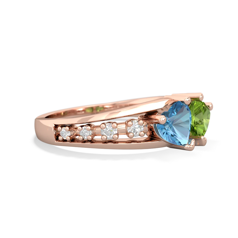 Blue Topaz Heart To Heart 14K Rose Gold ring R3342