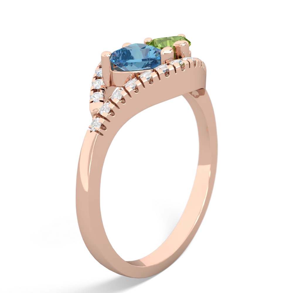 Blue Topaz Mother And Child 14K Rose Gold ring R3010