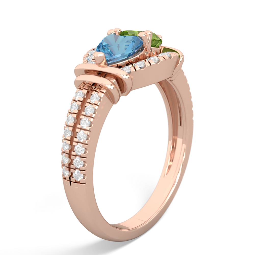 Blue Topaz Art-Deco Keepsake 14K Rose Gold ring R5630