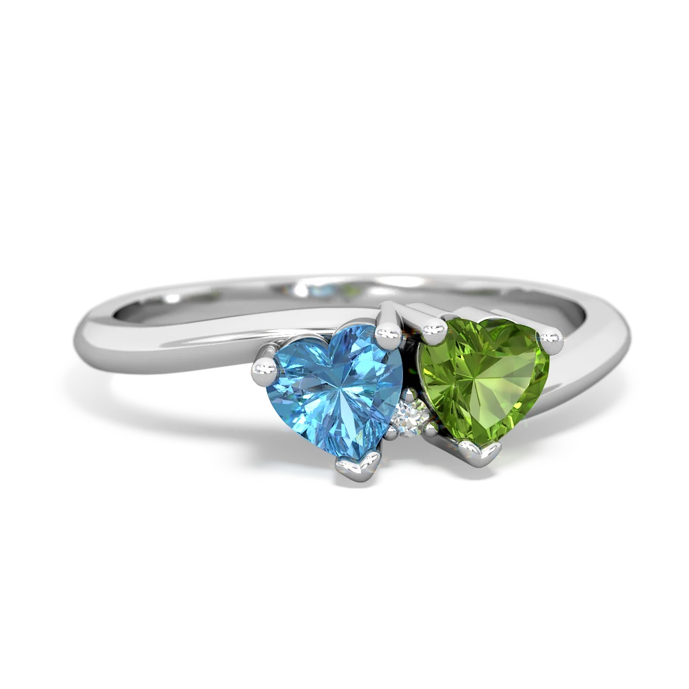 Blue Topaz Sweethearts 14K White Gold ring R5260