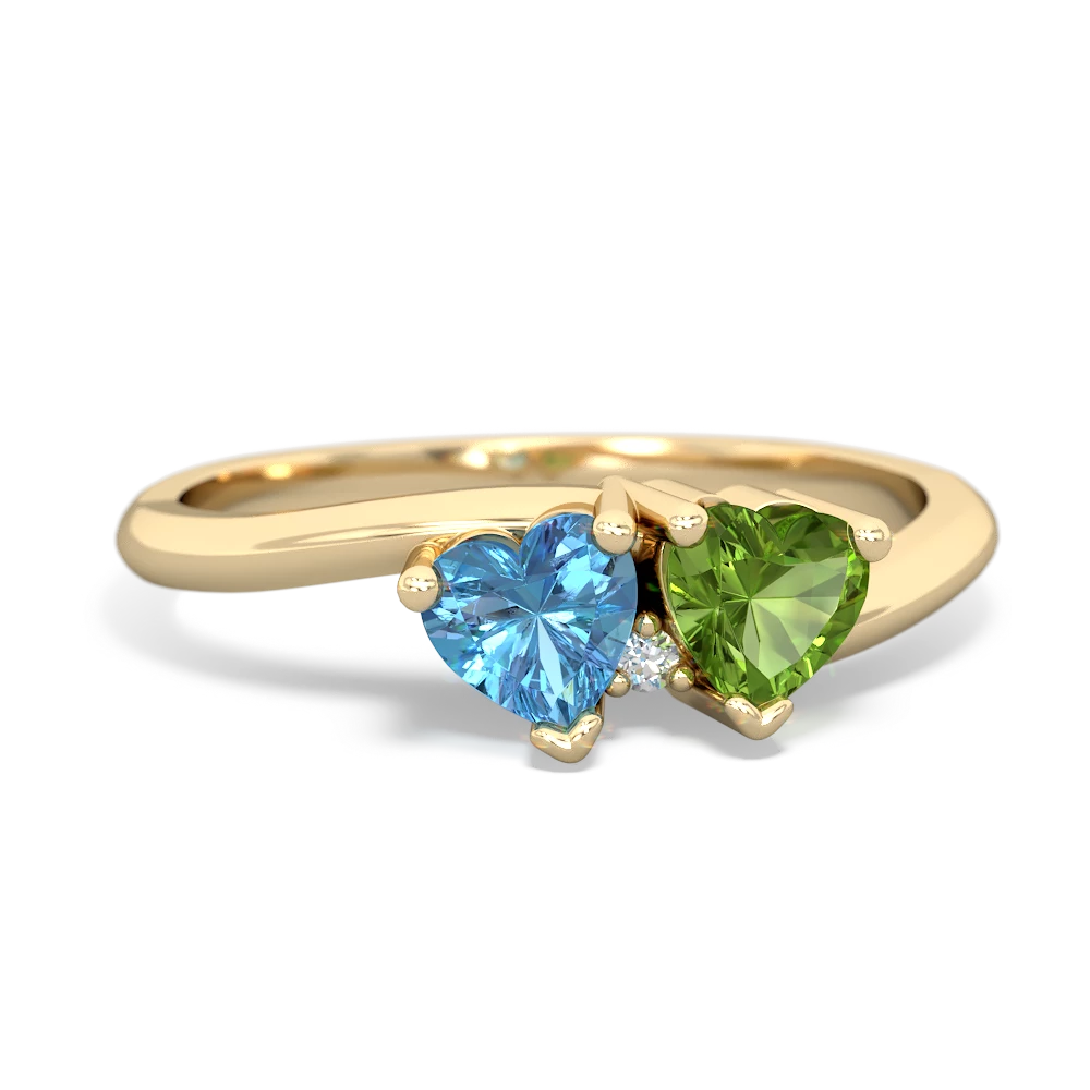 Blue Topaz Sweethearts 14K Yellow Gold ring R5260