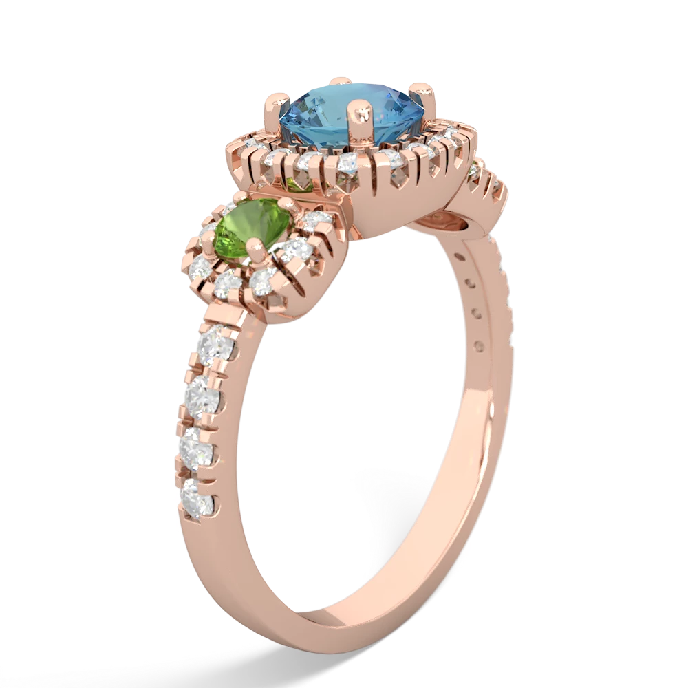 Blue Topaz Regal Halo 14K Rose Gold ring R5350