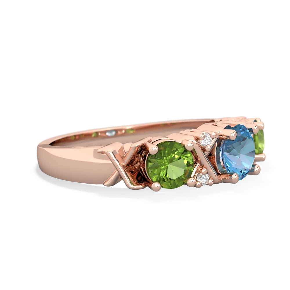 Blue Topaz Hugs And Kisses 14K Rose Gold ring R5016