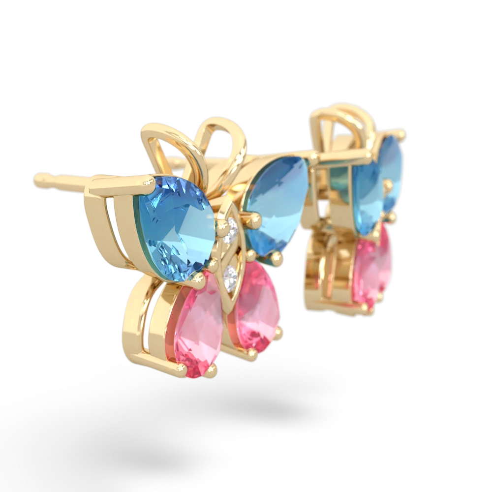 Blue Topaz Butterfly 14K Yellow Gold earrings E2215