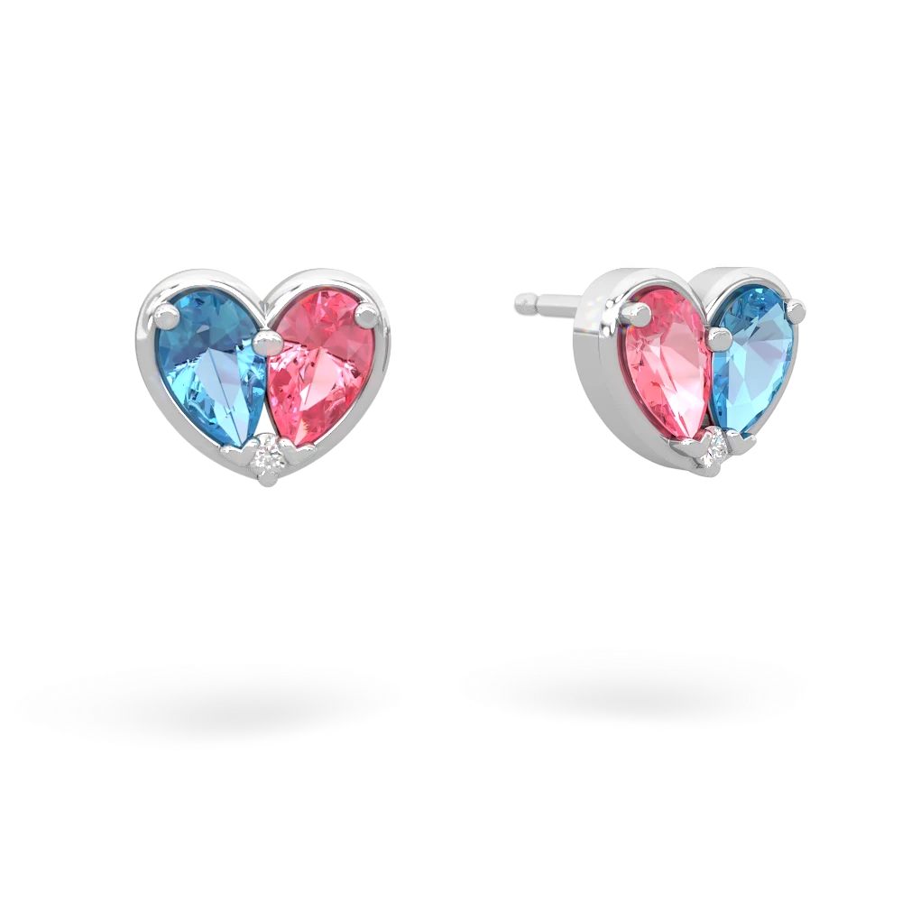 Blue Topaz 'Our Heart' 14K White Gold earrings E5072