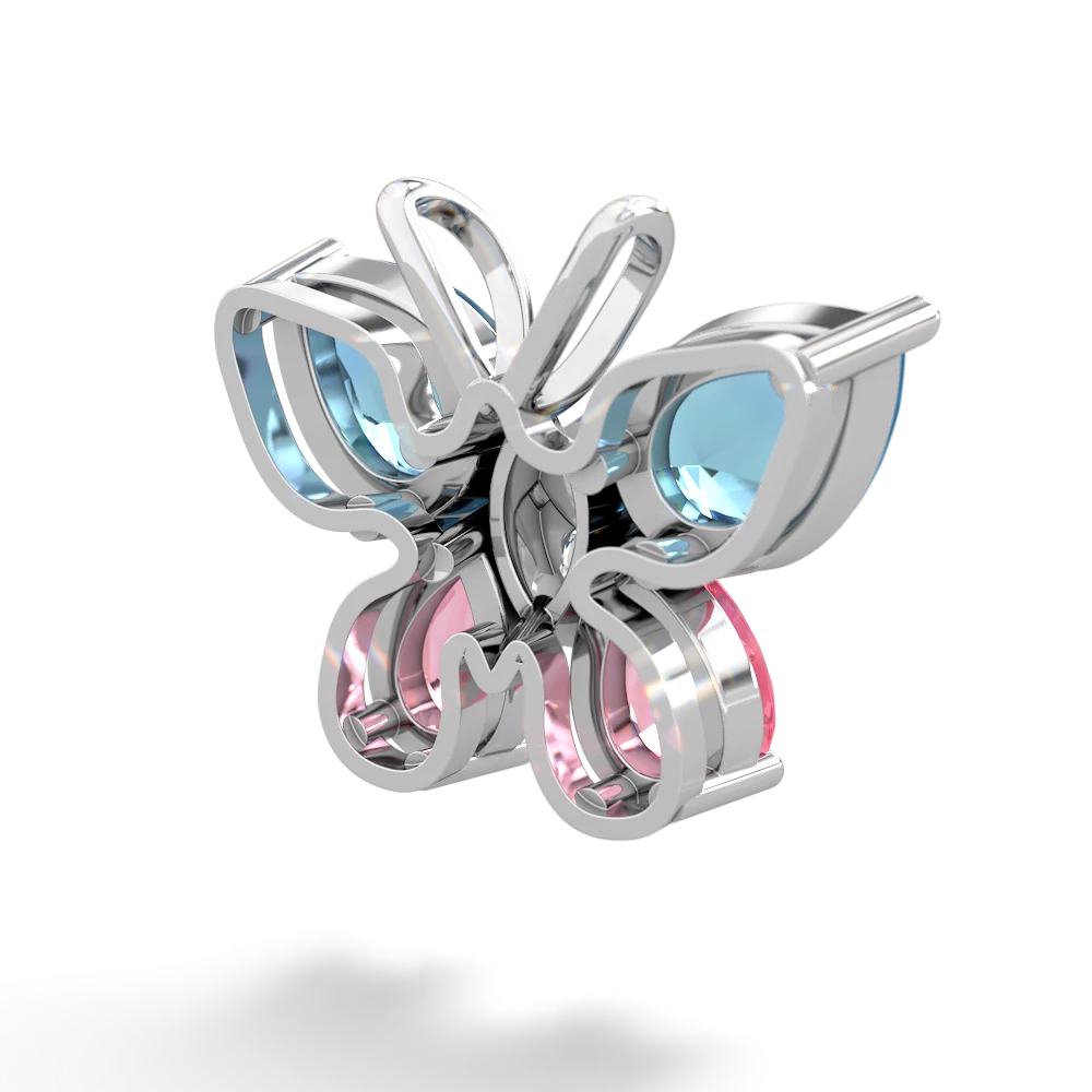 Blue Topaz Butterfly 14K White Gold pendant P2215