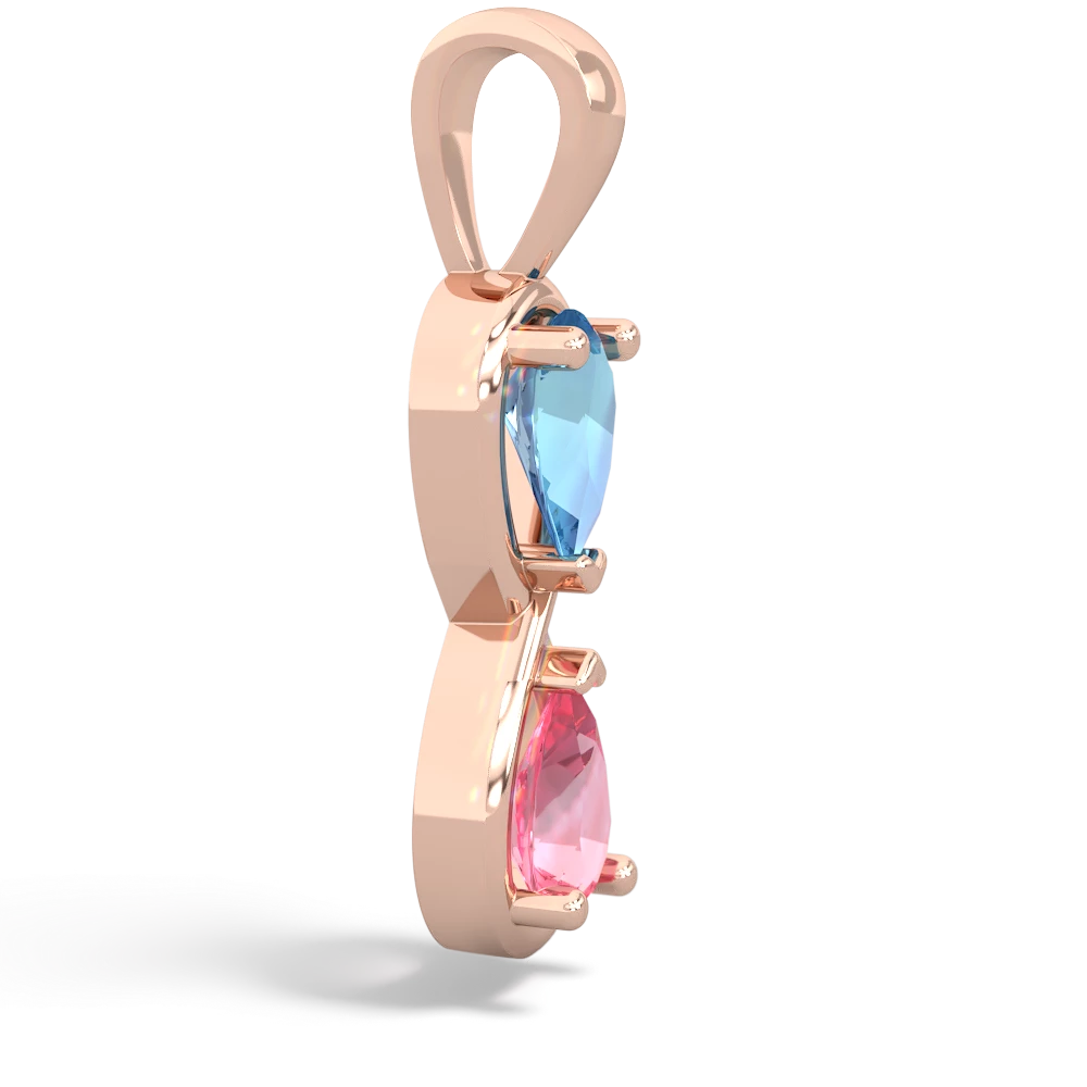 Blue Topaz Infinity 14K Rose Gold pendant P5050