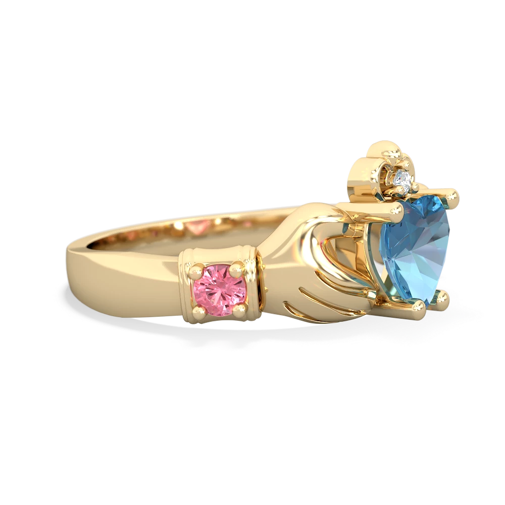 Blue Topaz Claddagh Keepsake 14K Yellow Gold ring R5245