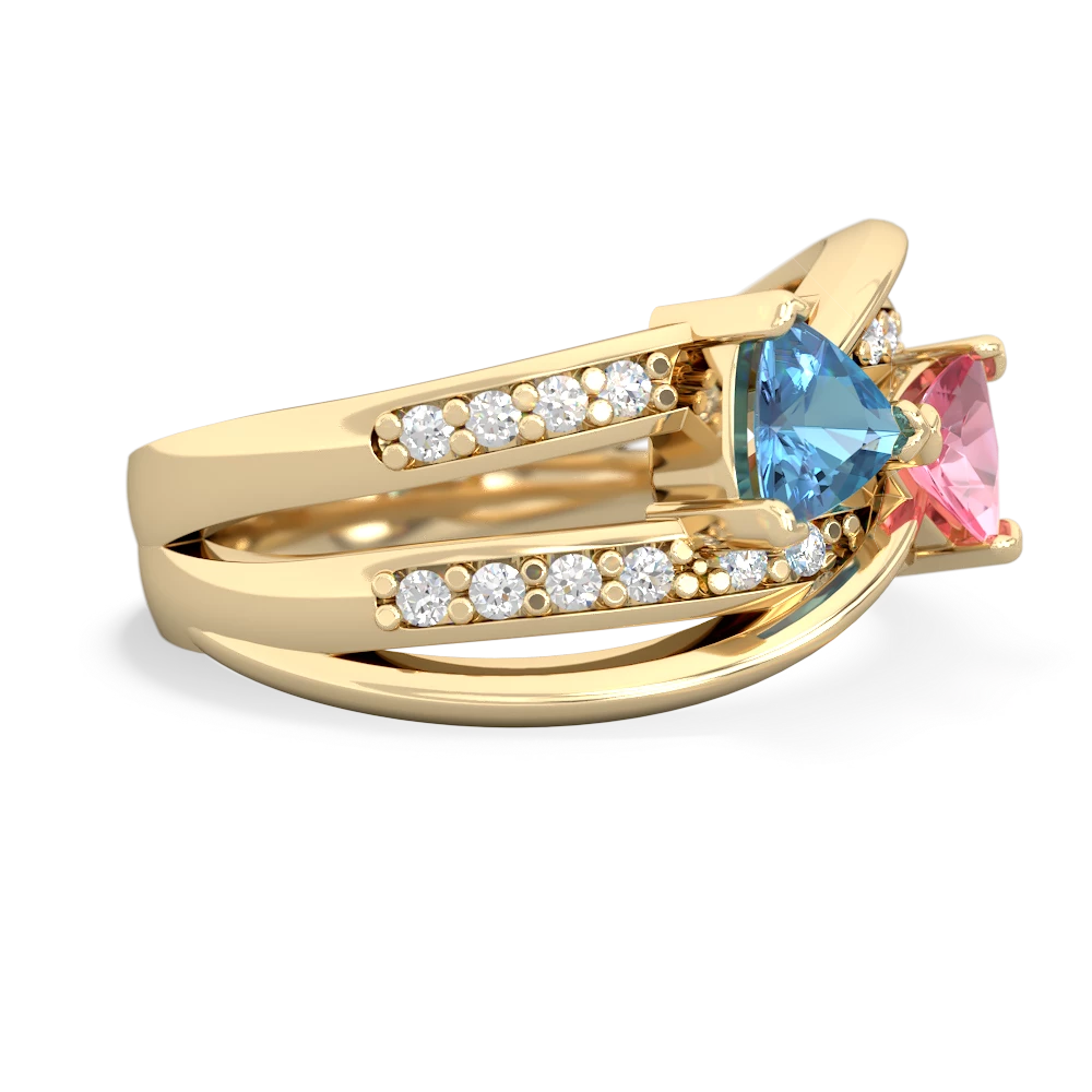 Blue Topaz Bowtie 14K Yellow Gold ring R2360