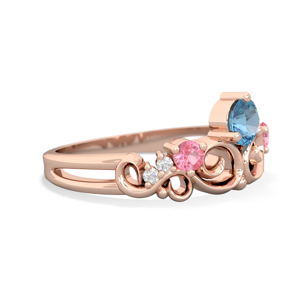 Blue Topaz Crown Keepsake 14K Rose Gold ring R5740