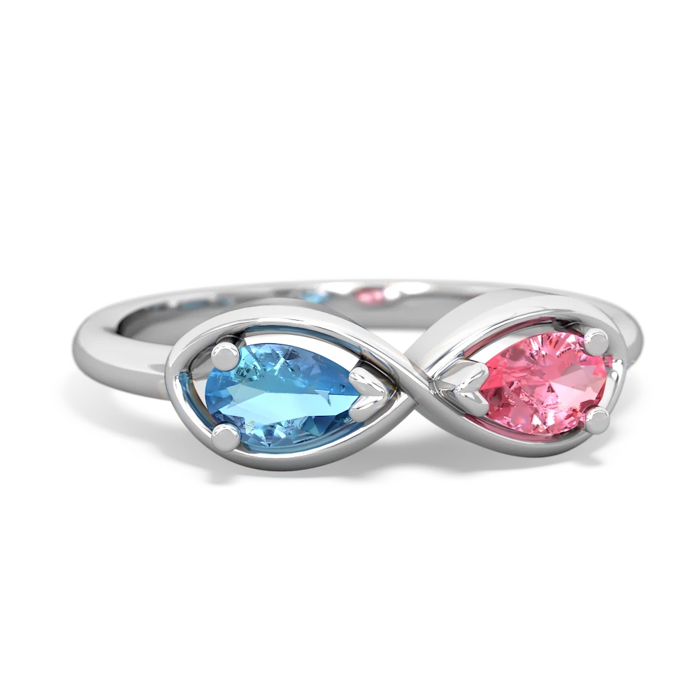 Blue Topaz Infinity 14K White Gold ring R5050