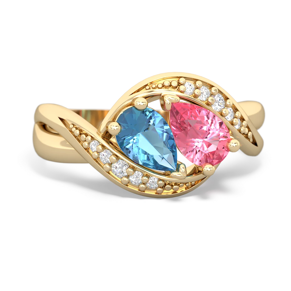 Blue Topaz Summer Winds 14K Yellow Gold ring R5342