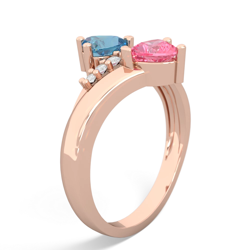 Blue Topaz Heart To Heart 14K Rose Gold ring R2064