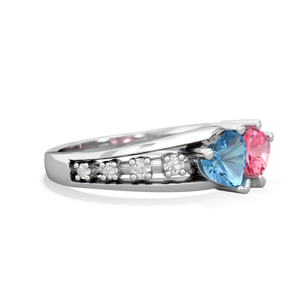 Blue Topaz Heart To Heart 14K White Gold ring R3342