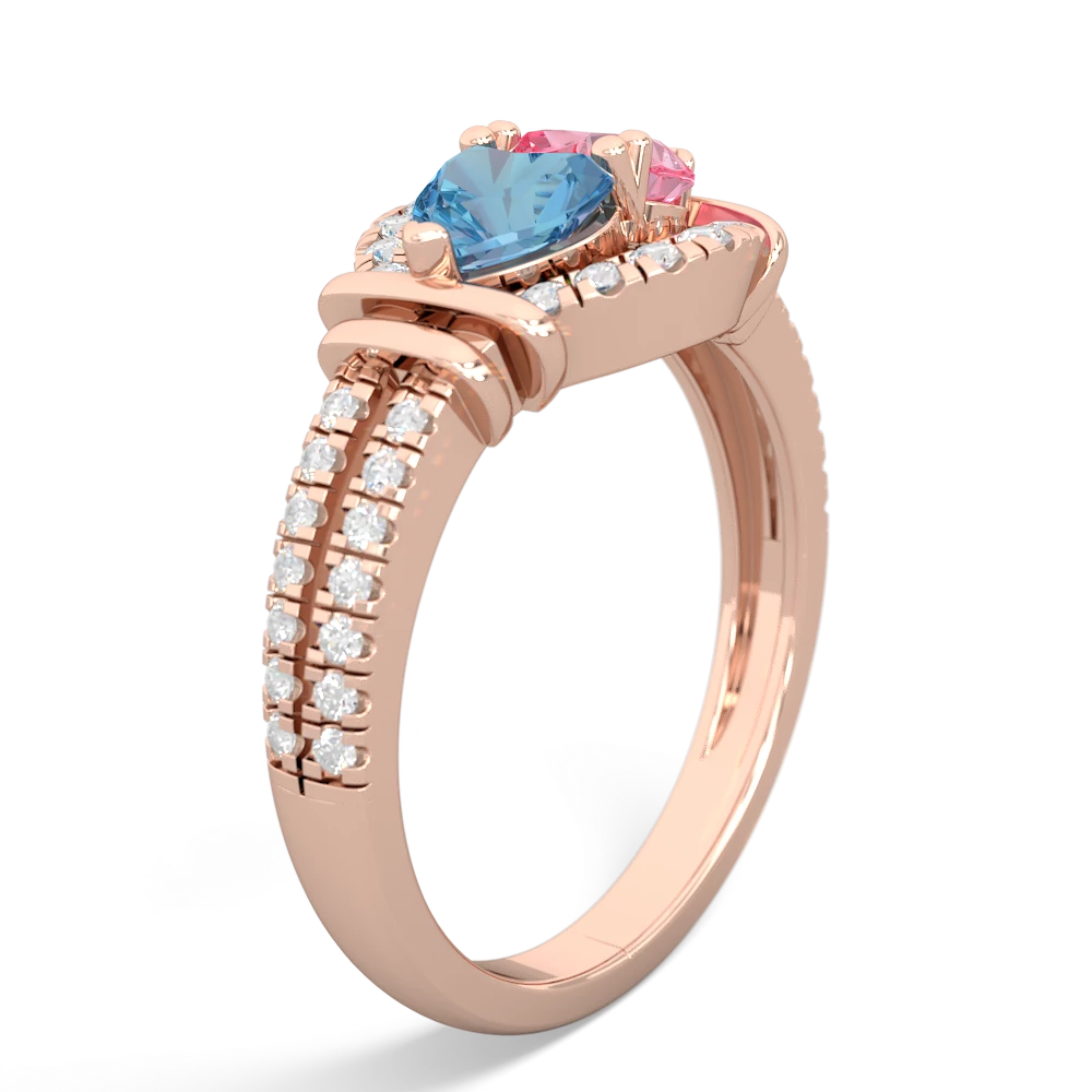 Blue Topaz Art-Deco Keepsake 14K Rose Gold ring R5630