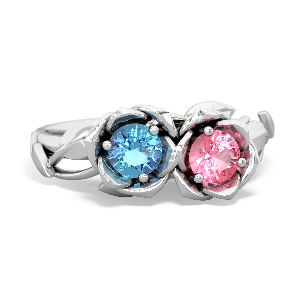 Blue Topaz Rose Garden 14K White Gold ring R5510