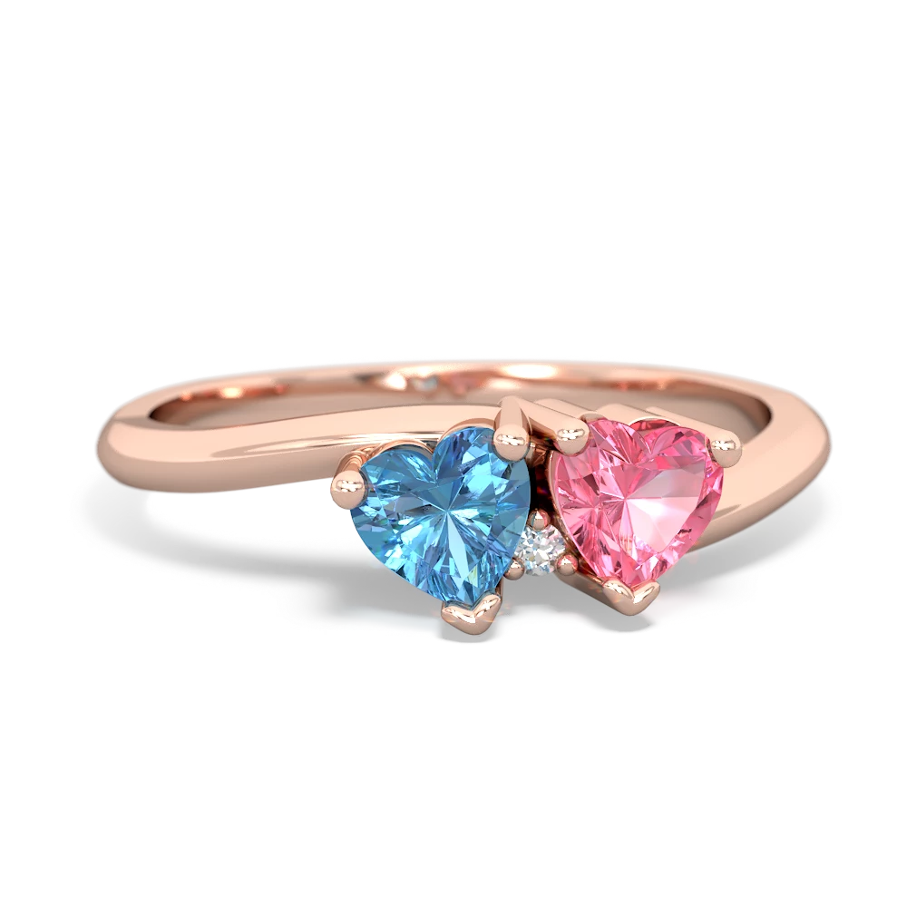 Blue Topaz Sweethearts 14K Rose Gold ring R5260